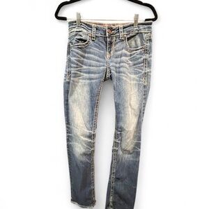 Buckle Black Women's Faded Distressed Straight Jeans